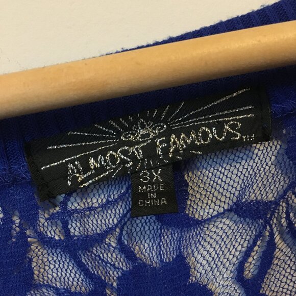 Almost Famous Blue Angel Gems and Lace Window Sweater - Picture 12 of 16